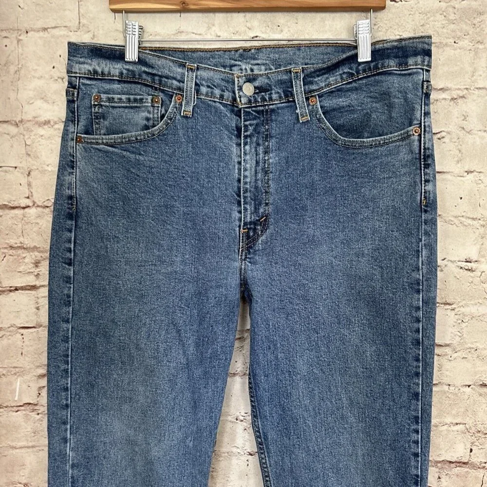 LEVI'S 514 Slim Straight Medium Wash Blue Denim Jeans Mens Size W 36 x L 34
